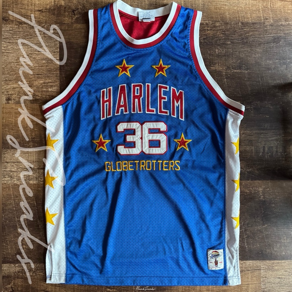 Platinum FUBU Harlem Globetrotters Meadowlark Throwback Jersey • Blue • 2002
